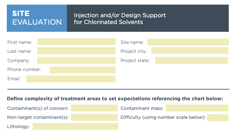 Chlorinated Solvent Site Evaluation Questionnaire