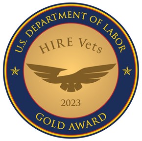 US Department of Labor HIRE Vets 2023 Gold Award