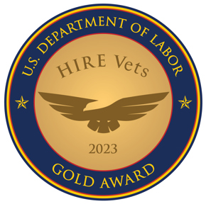 US Department of Labor HIRE Vets 2023 Gold Award