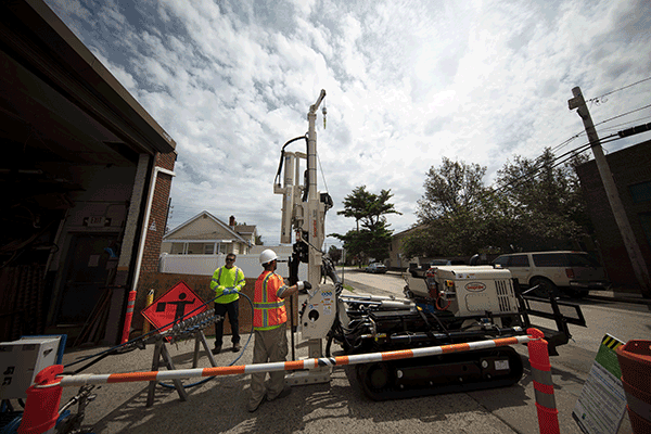 A photo of a direct push drilling rig