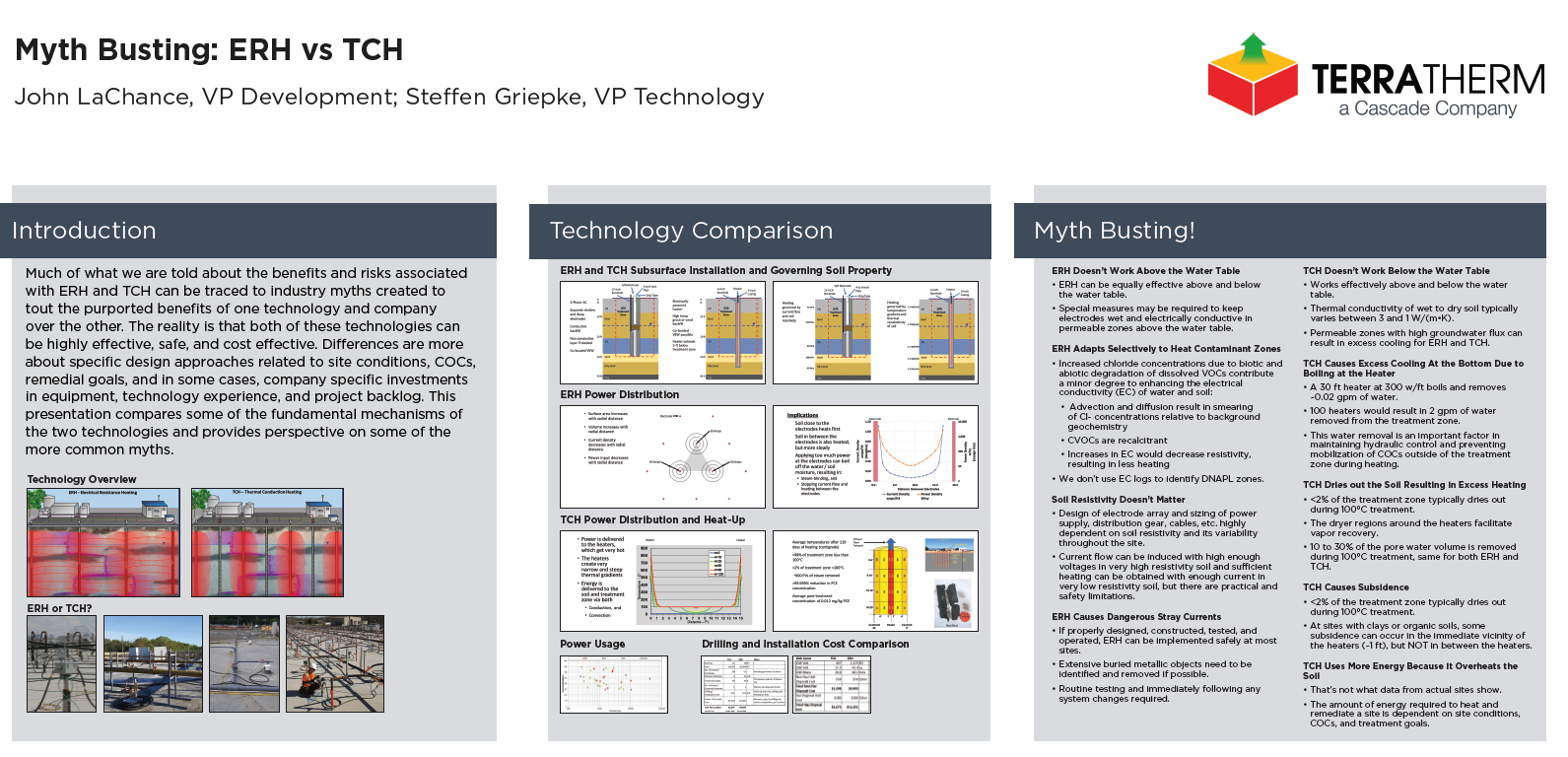 In Situ Thermal Remediation Technologies: TCH vs. ERH - Which is Best and Why?