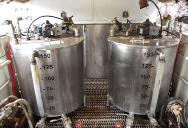 Stainless steel chemical mixing tanks