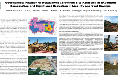 Battelle 2018 Poster: Chemical Fixation of Hexavalent Chromium Site Resulting in Expedited Remediation and Significant Reduction in Liability and Cost Savings