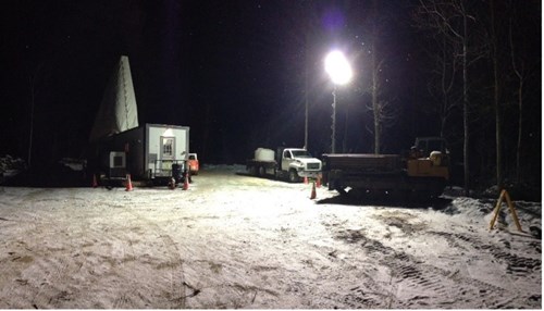 Safety at Cold Weather Drilling Sites Night