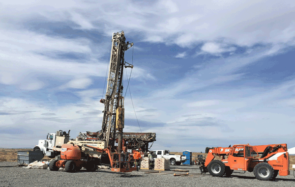 Rotary Drilling rig on a sunny day