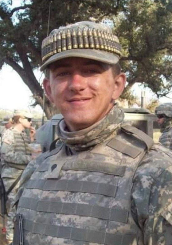 Travis Strover in military outfit