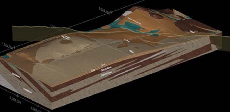A 3D model of a target treatment zone
