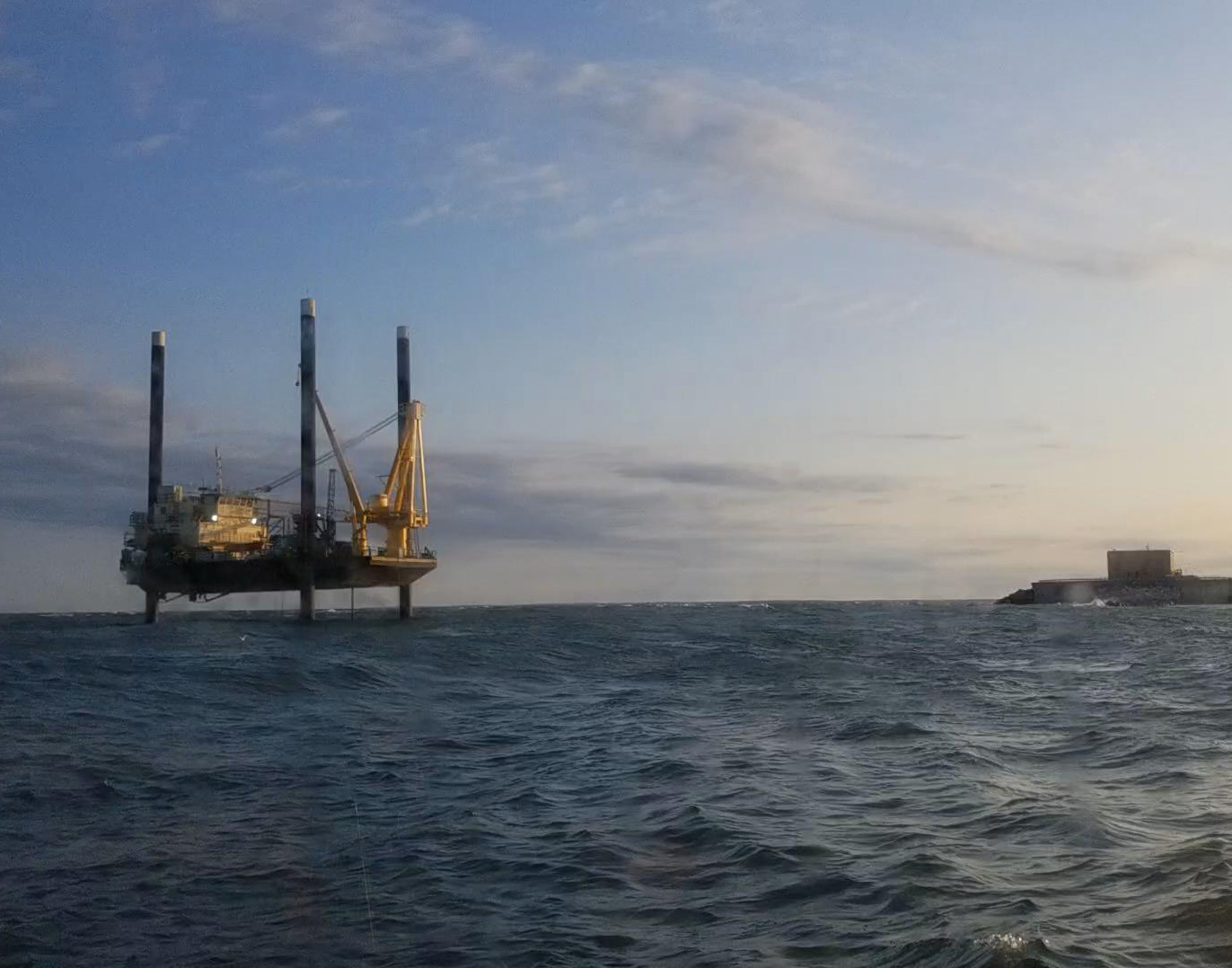 an over water drill rig